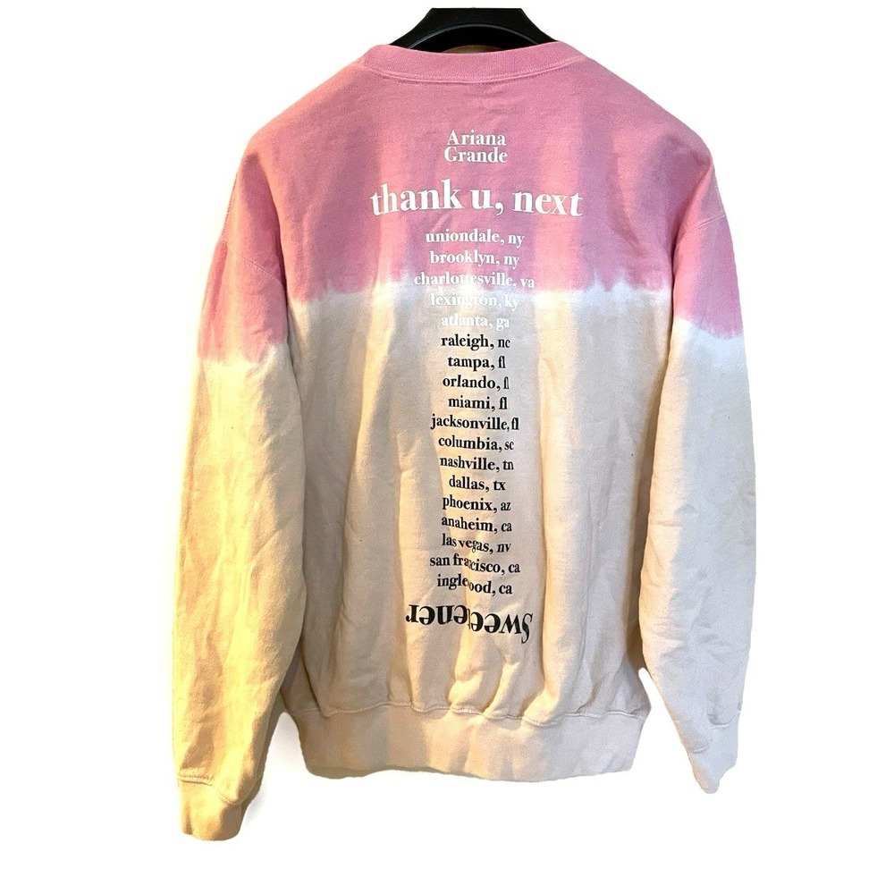 Ariana Grande Sweetener Tour Pink & Beige Ombre Concert Sweatshirt Size Medium